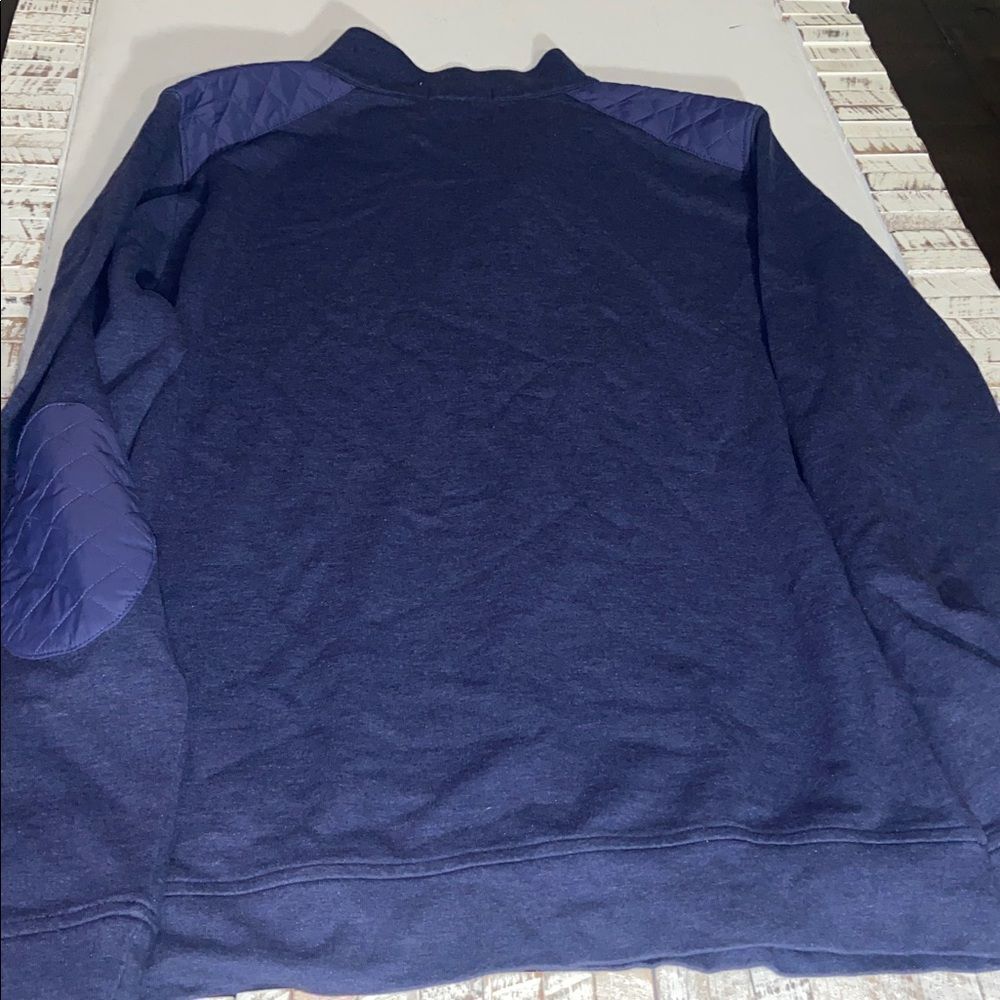 Peter Millar Dark Blue Zip-Up Sweater with Quilted Accents - Picture 9 of 10